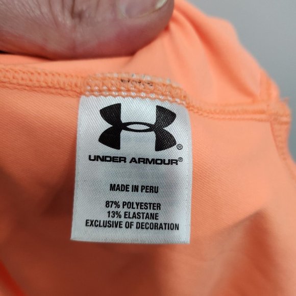Under Armour Heat Gear Womens Golf Polo Shirt XL Orange Short Sleeve Loose Fit - Picture 5 of 6